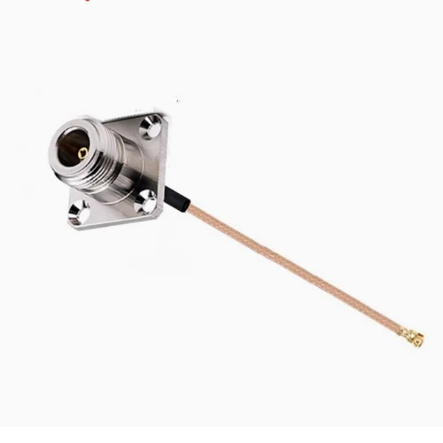 Imagen 2 del producto Cable RG178 UFL U.FL a N hembra brida de 4 orificios mamparo impermeable N macho conector de ángulo recto extensión Cable en espiral