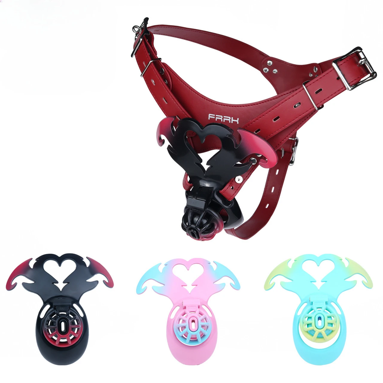 FRRK-299 Adult Sex Toys, One-piece ABS Resin Chastity Cage, Mini Flat Design Male Breathable Lock Device