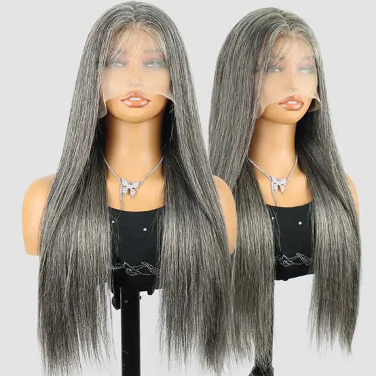 

30 Inch Grey Straight Human Hair 250 Density Pre Pucked 13x4 13x6 Hd Lace Front Wigs For Women Colored Straight Brazilian Wig