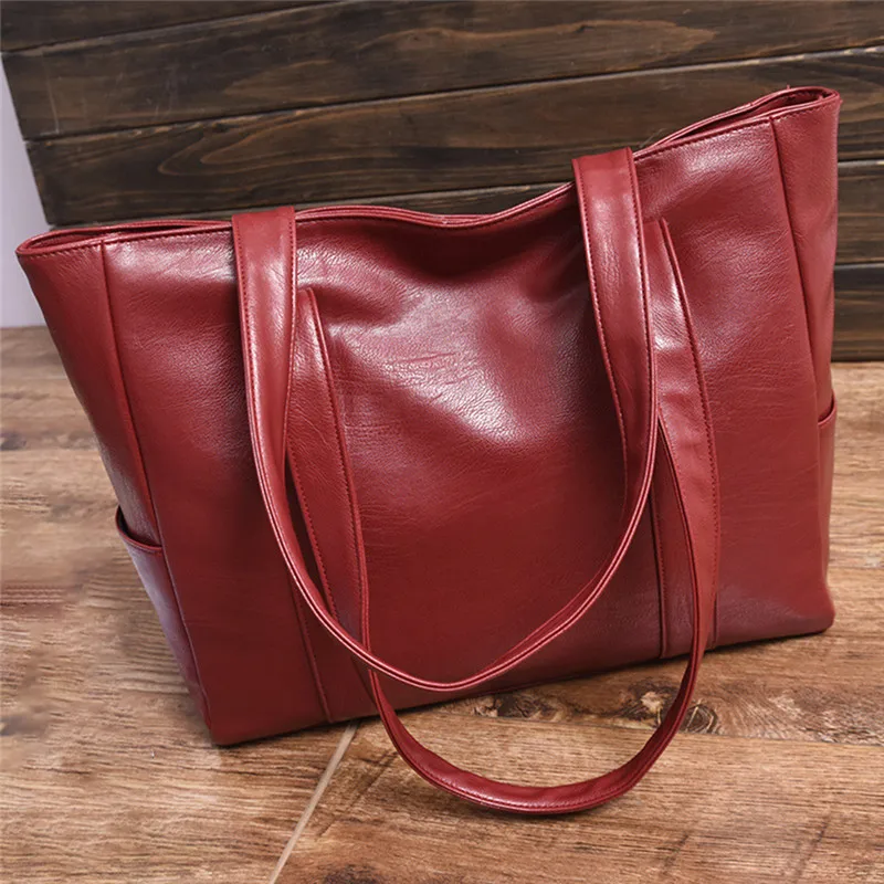 Nuove borse a tracolla Casual in pelle PU di grande capacità per le donne borsa a tracolla femminile con cerniera in tinta unita moda donna