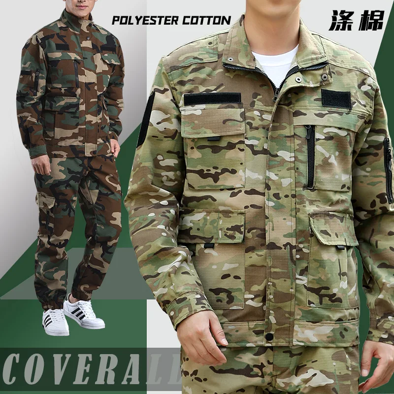 outdoor-camouflage-suit-men's-military-training-suit-wear-resistant-loose-spring-and-autumn-multi-pocket-labor-insurance-suit