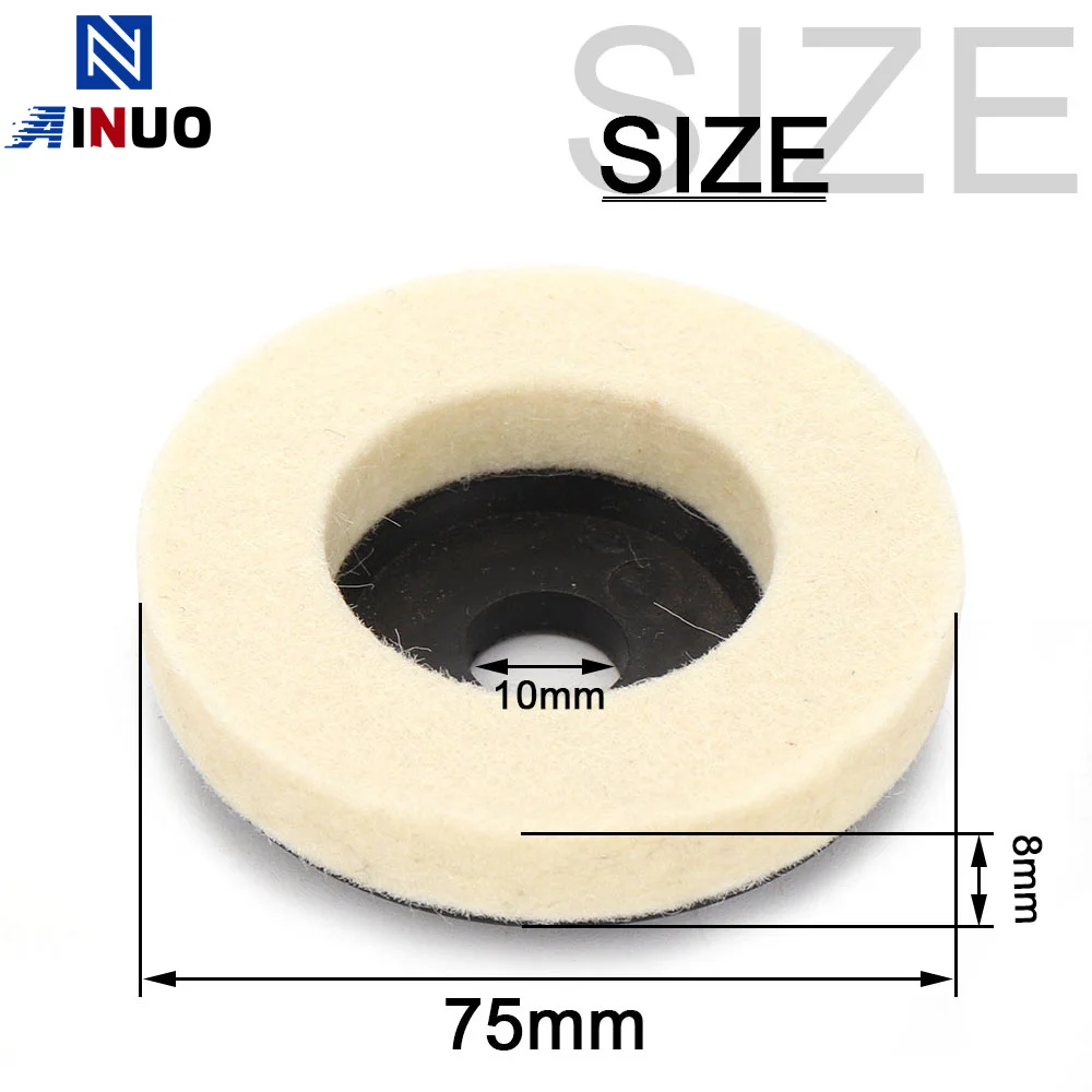 75mm 양모 펠트 디스크 연마 버핑 휠 앵글 그라인더 그라인딩 디스크 연마 패드 금속 목재 용 폴리 셔 디스크를 느꼈습니다