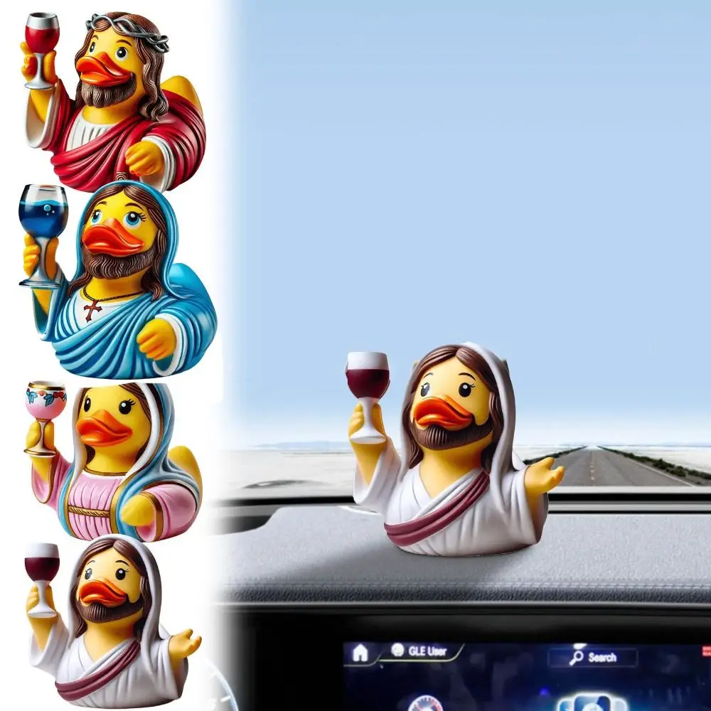 

Maria Duck Jesus Duck Figurines Realistic Animals Manhole Cover Duck Resin Ornament Resin Cartoon Animal Statue Ornament