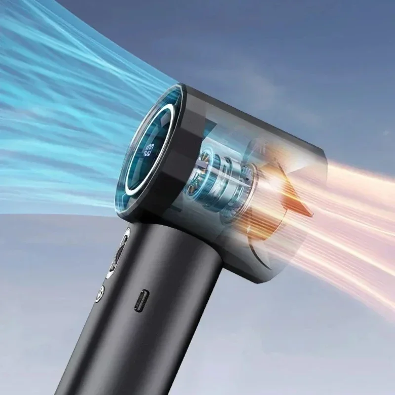 Handheld Fan Outdoor Camping Ventilateur Portable Mini Fan with LED Display 4000mAh USB Rechargeable Hand Fan