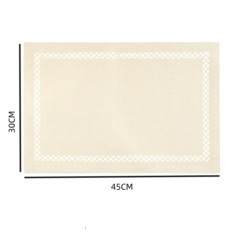 1/4/6pcs Cream Hollow Placemats Rustic Geometric Fabric Place Mats Heat Resistant Gift Placemats for Wedding Kitchen Table Decor