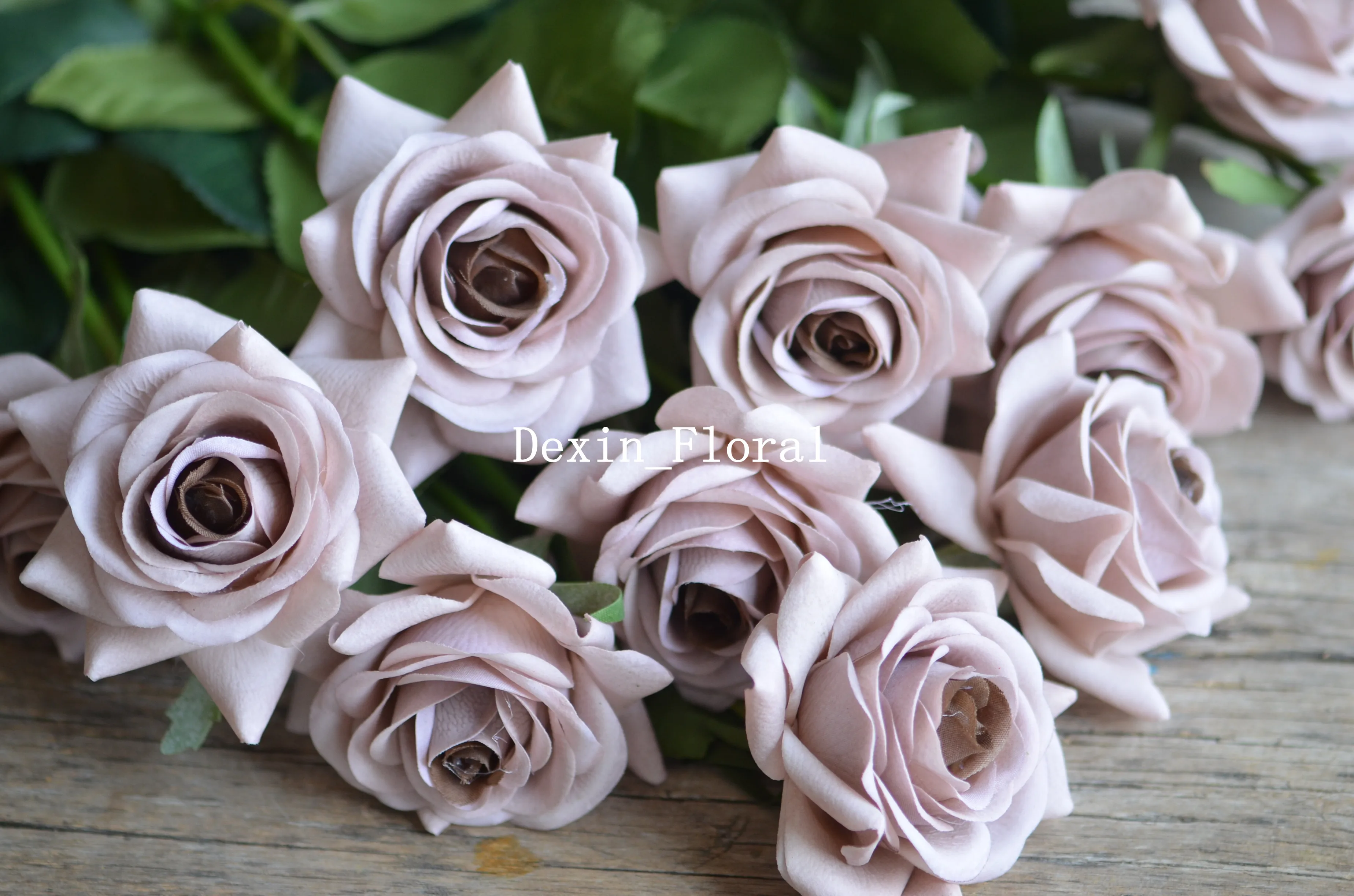 Coffee Brown Real Touch Artificial Roses, Special Morandi Brown Color Rose, Perfect For DIY Arrangement, Wedding Flowers