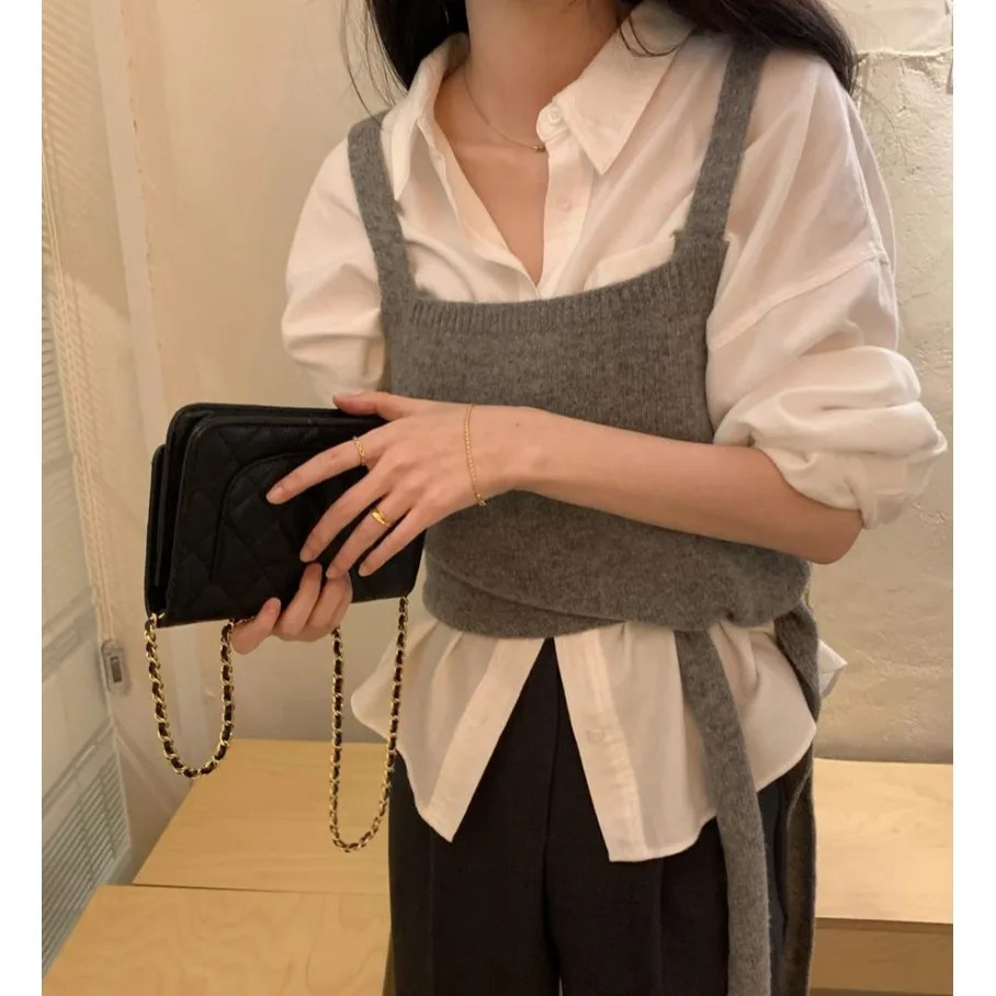 سترة نسائية أنيقة غير رسمية مع حزام شتاء وصول جديد متعدد الاستخدامات تصميم بسيط كسول Sle حزام علوي للتنقل Sle #3