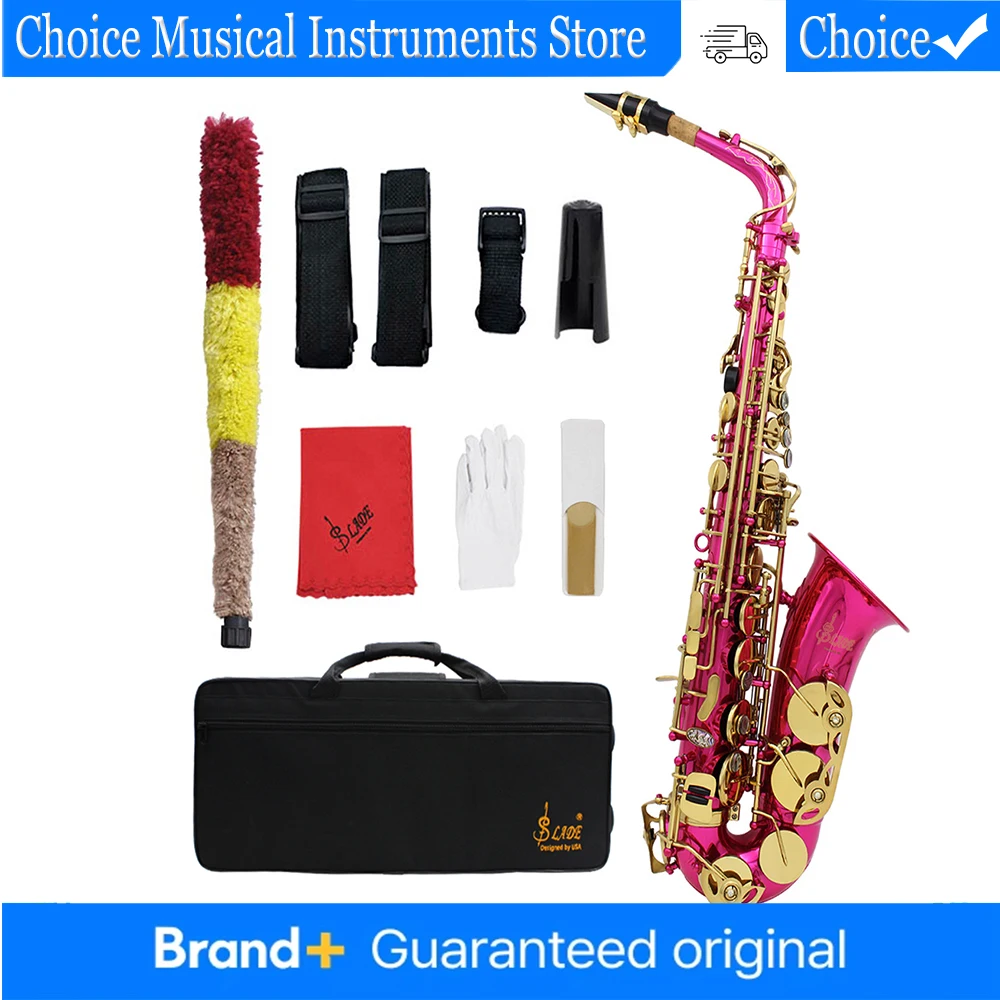

Альт-саксофон SLADE, ми-бемоль (Eb), желто-медный корпус, резные кнопки из перламутра, красная отделка, с чехлом из ткани