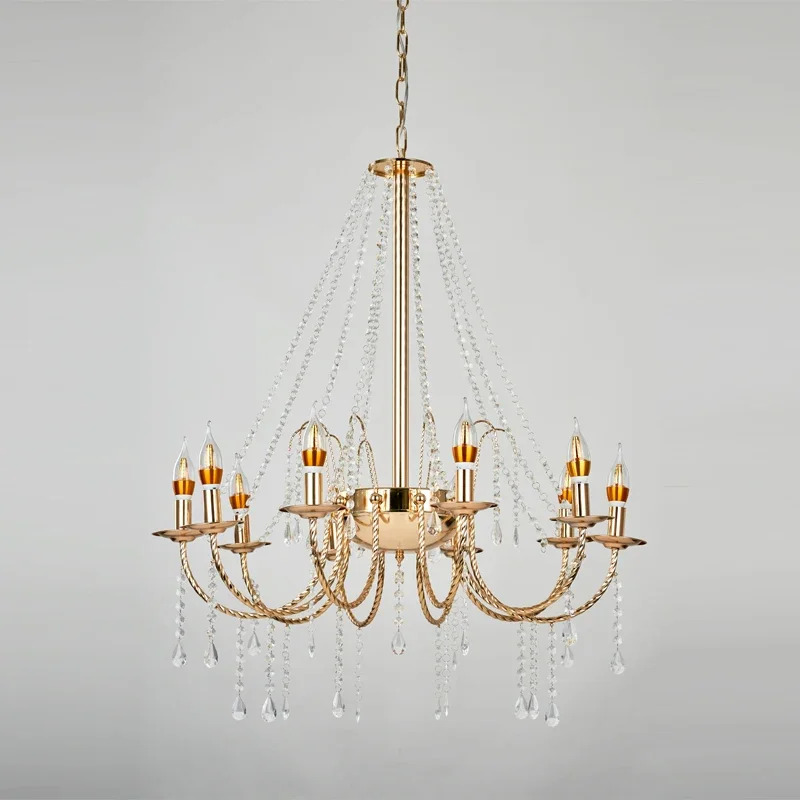 2020 جديد الزفاف كريستال الثريا الحديد المطاوع الكهربائي مرحلة حفل جناح الديكور الطريق الزفاف الدعائم