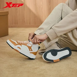 Xtep Low Top Skateboarding Shoes for Men  Winter Leather Warm Lightweight Fashionable Versatile Casual Sneakers 976419310009