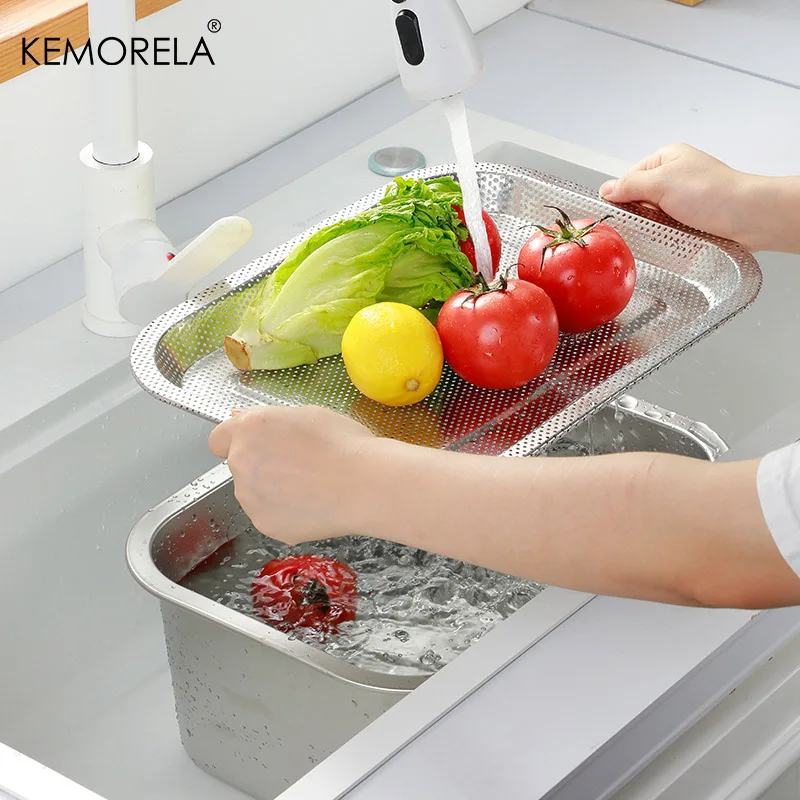 Stainless Steel Washing Bowl 10L - Portable Large Dishpan with Filter Screen Multipurpose Kitchen Sink Basin for Vegetable Fruit view 2