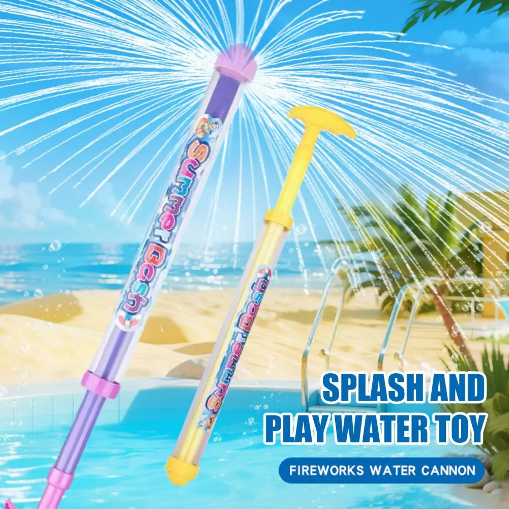 Strzelanka do wody na plażę, wysokociśnieniowa zabawka do strzelania wodą dla dzieci z efektem iskrzących się światełek, rurka do ciągnięcia na imprezę przy basenie na plaży dla chłopców