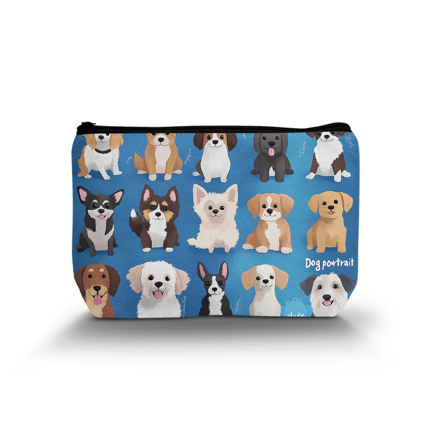 1Pc Cute Puppy Cosmetic Bag Cartoon Women'S Cosmetic Bag Zipper Portable Travel Cosmetic Bag The Best Gift For Friends