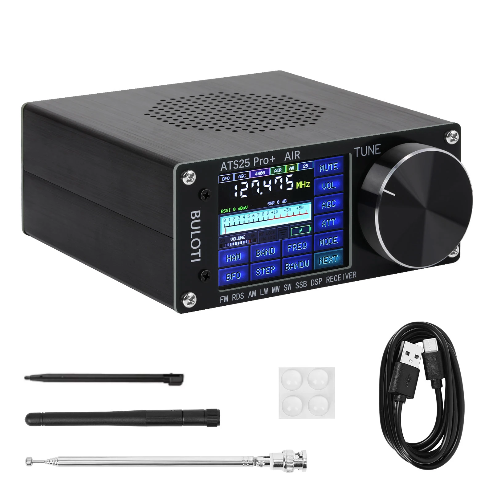 ATS25 Pro+ AIR 118Mhz-135.975Mhz Bluetooth version full radio receiver FM SW SSB MW LW firmware 4.2 SI5351 mixer receiver ATS-25