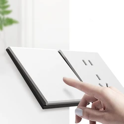 86mm New White Ultra-thin PC Skin Feeling Matte Surface Large Panel Switch Embedded Switch Household Electrical Socket