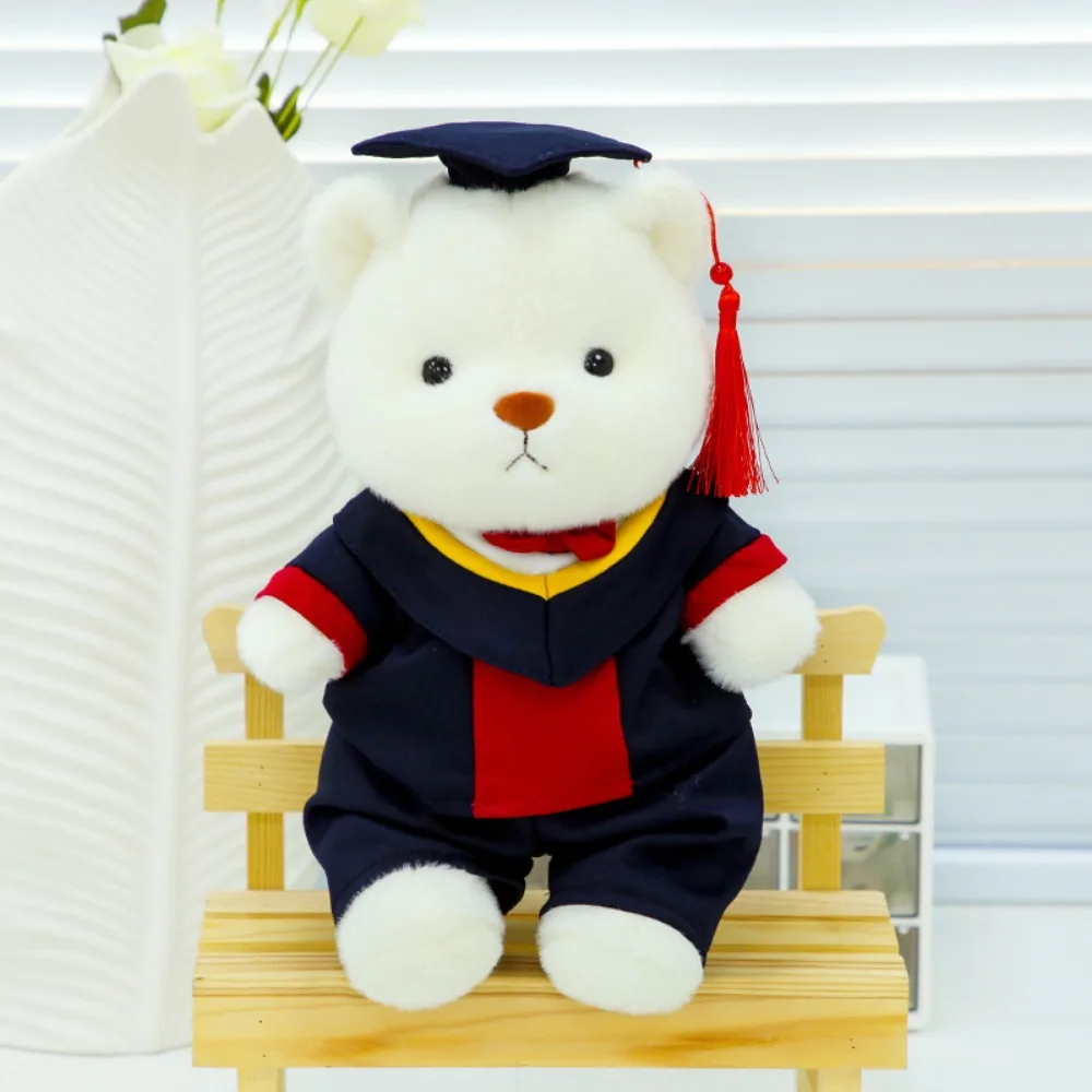 

Removable Outerwear Doctor Cap Graduation Bear Doll with Doctorial Hat Soft Doll Bachelor Bear Plush Toy 30cm Sitting
