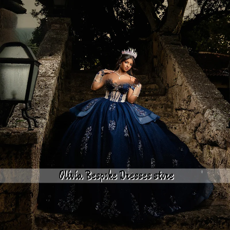 Preciosos vestidos de quinceañera de cristal, vestidos de baile con purpurina, fiesta de cumpleaños para niña, dulce 16, bata de ceremonia personalizada con hombros descubiertos