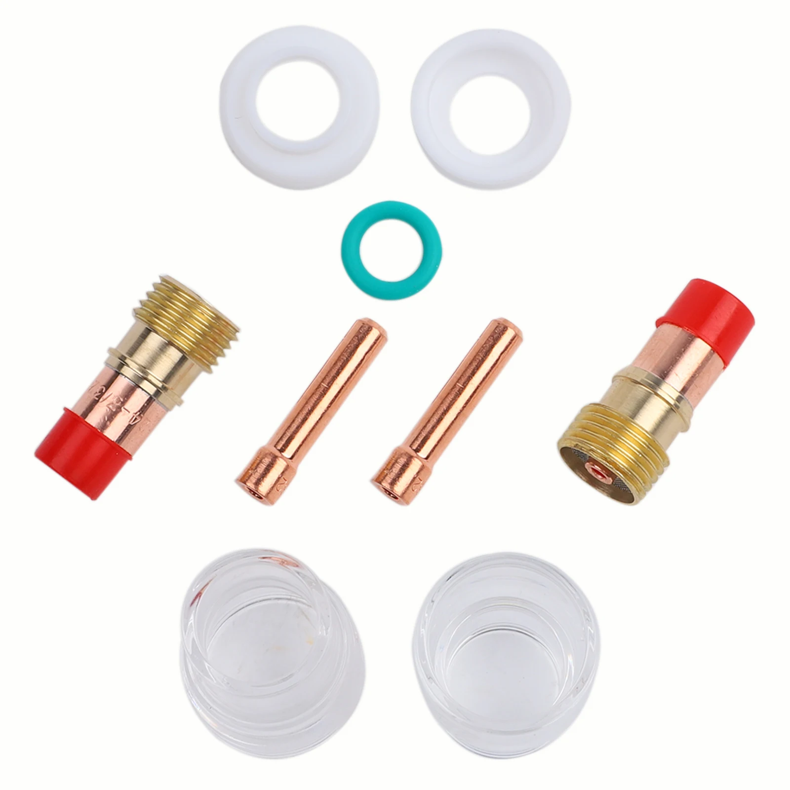 Comprehensive Collection of TIG Welding Parts 17 PCS For Stubby Gas Lens Including Chucks and Gaskets For Reliable Performance