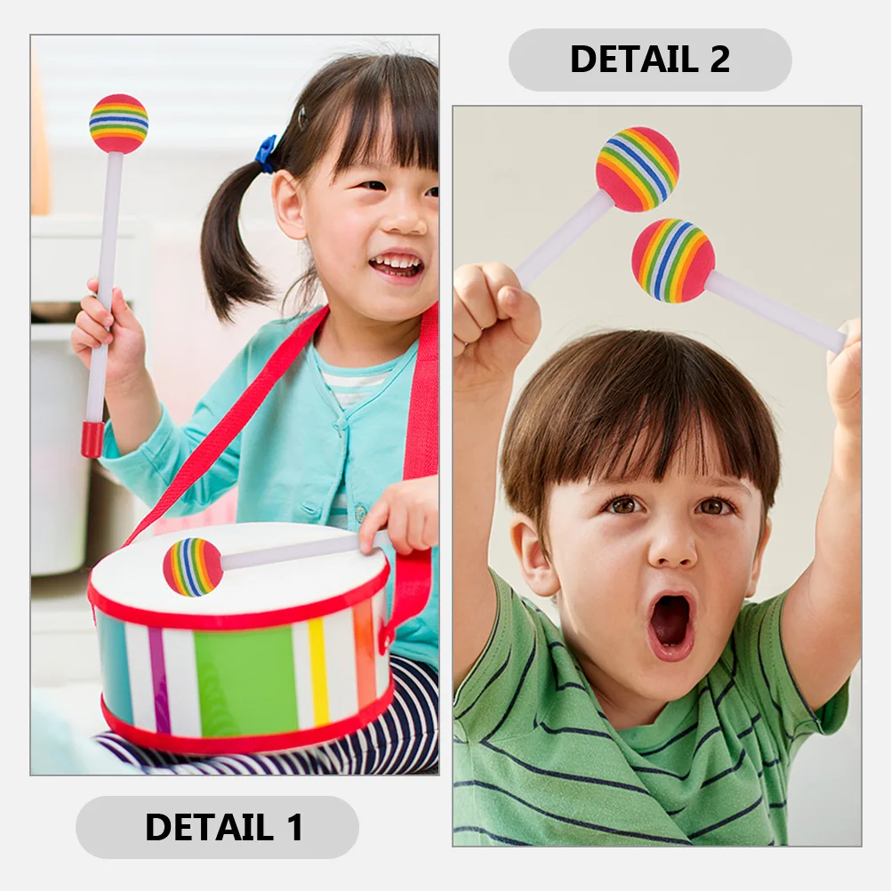 

10pcs Drumsticks Percussion Instrument Kids Adults Bulk Set Rainbow Colored Long Safe Sturdy Materials Portable