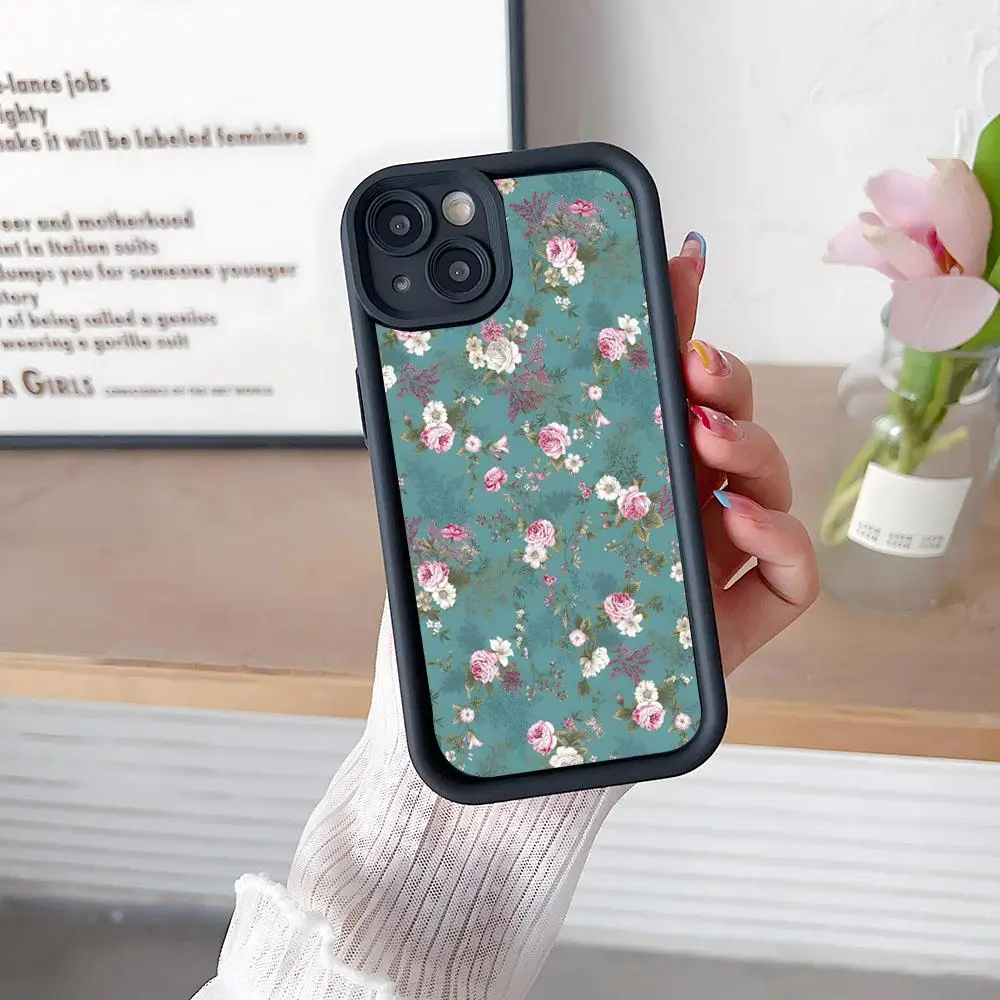 Flower Ted Design-Bakers Phone Case Simple Solid Color Frosted Silicone For IPhone 16 13 12 15 14 Promax Plus All Inclusive Dro