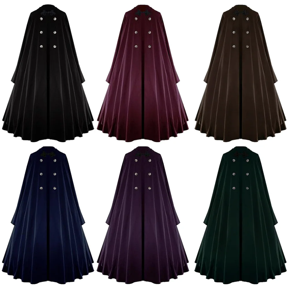 medieval-steampunk-women's-winter-cape-with-button-viking-pirate-cloak-gothic-hooded-robe-halloween-cosplay-costume