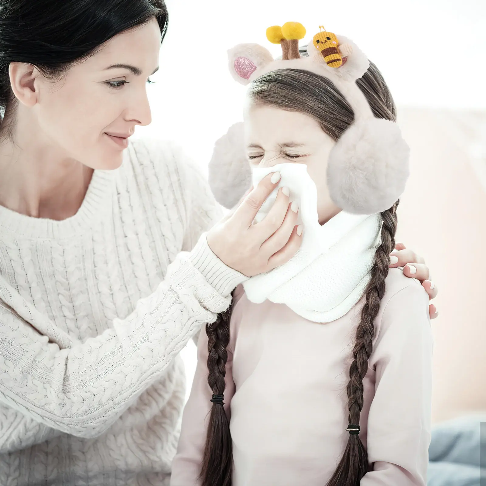 

Милые мультяшные наушники-пчелки: зимние утепленные накладки на уши для детей и взрослых, защита от холода на улице, теплая повязка на голову