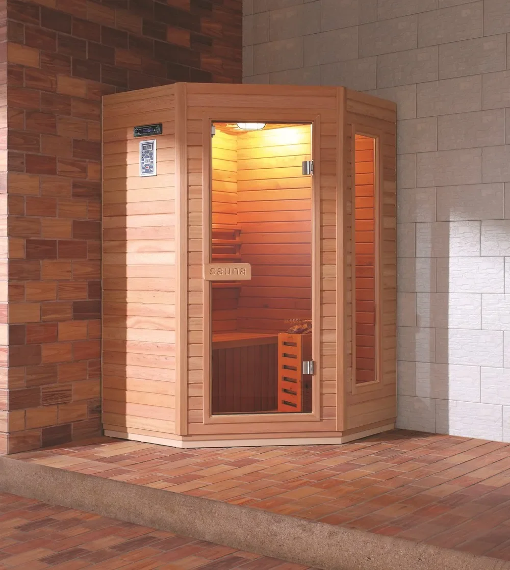 &c Home Bathroom Solid Wood Corner Use Luxurious Mini Far Infrared Sauna