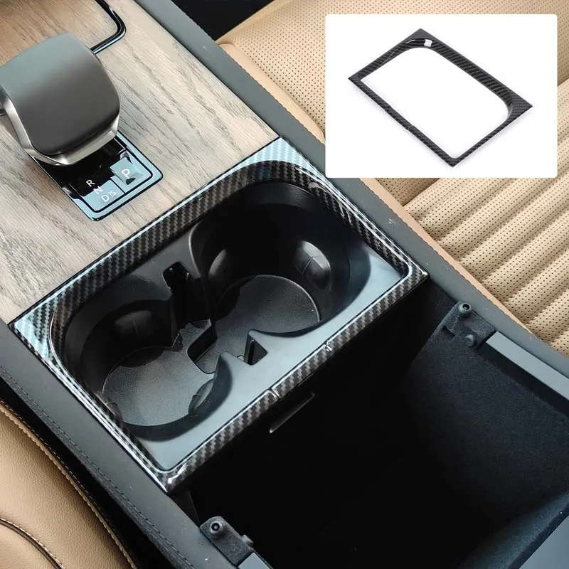 

For Land Rover Discovery Sport 2024-2025 Car Center Console Water Cup Decorative Frame ABS Carbon Fiber Car Modification Parts