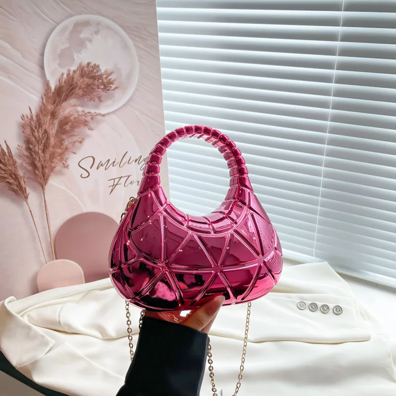 

Модная золотая акриловая сумка в форме луны, модная женская вечерняя сумка-клатч с помадой, роскошная сумка-шоппер в форме полумесяца Bolsa Feminina