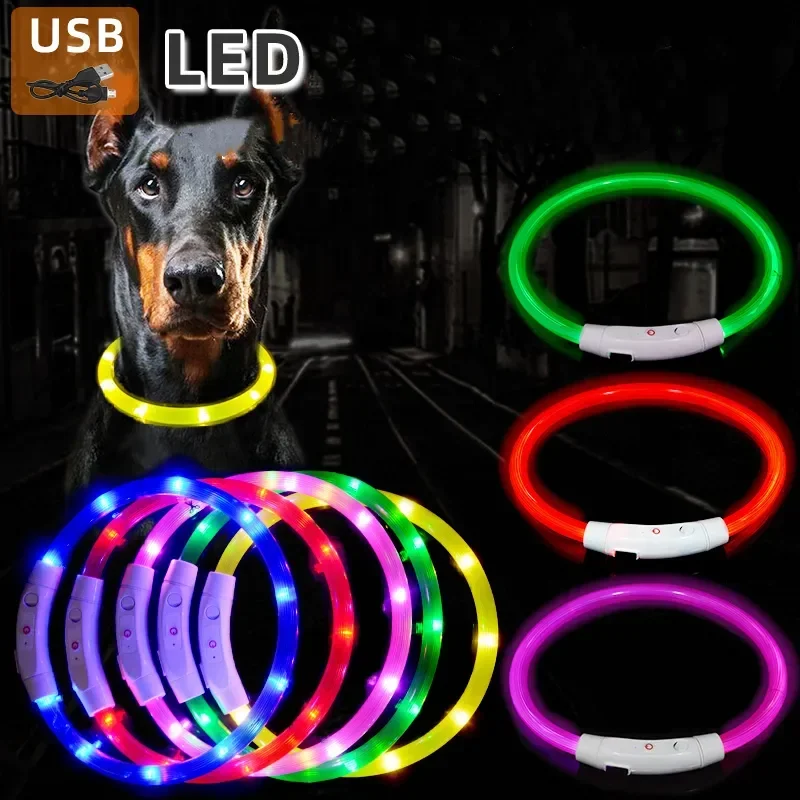 

3 Modes Dog Luminous Charge Collar Led Usb Cat Dogs Collars Detachable Night Led Glow Dog Loss Prevention Collar Pet Accessories