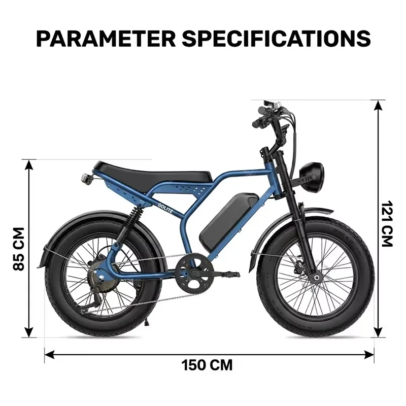BR 48V 20Ah Fat Tire Electric Bike 750W Ebike 250W EN15194 Certified 20 Inch 45km/h Long Range Electric Bicycle PL Stock