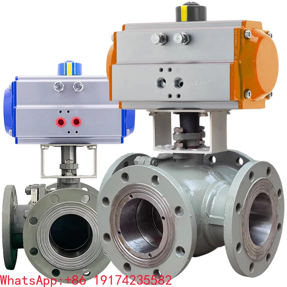 

2 Inch ANSI 300Lb Flange Stainless Steel 304 Cast Steel WCB PN40 4 Way Multi Port Pneumatic 4 Way Ball Valve Pneumatic Actuator