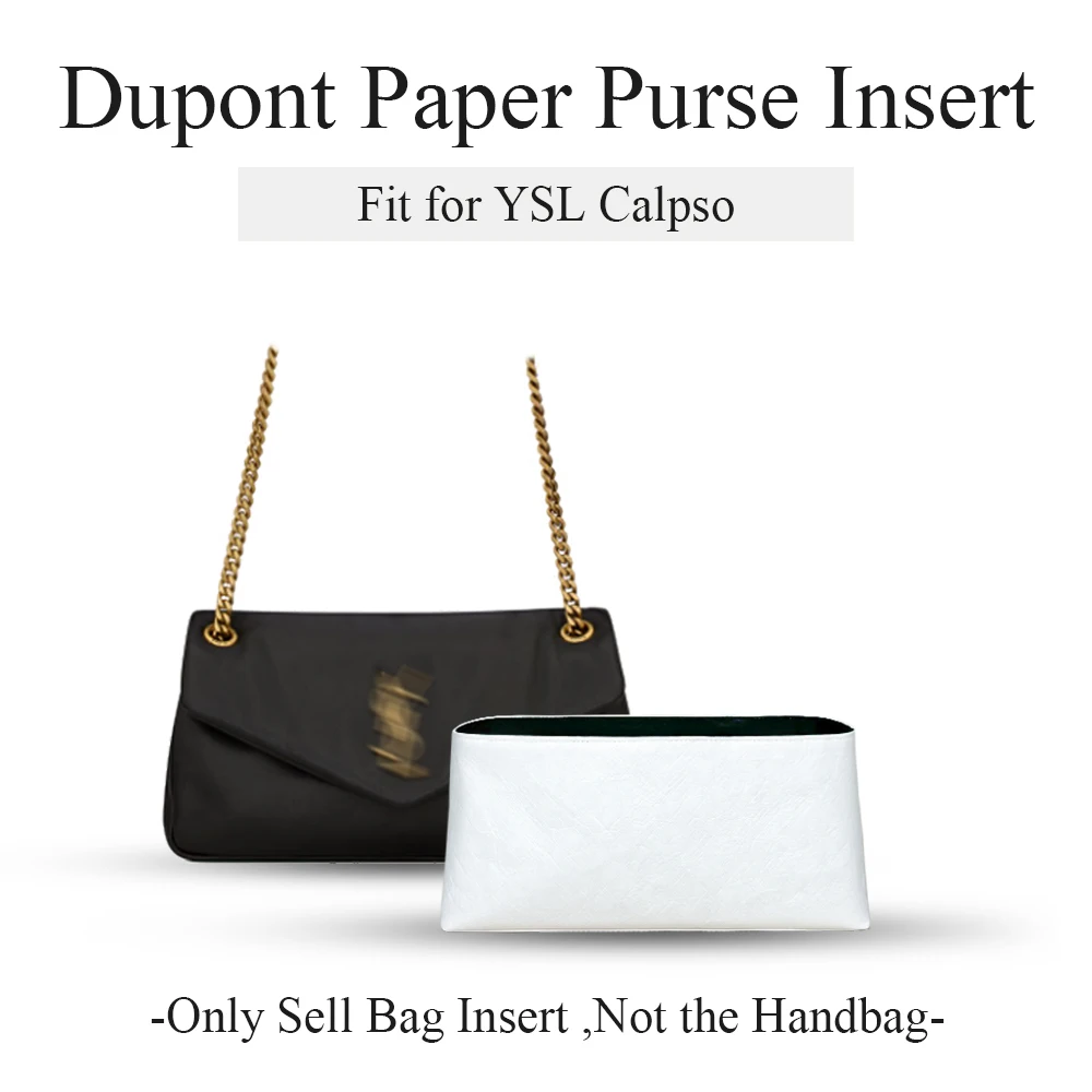 

Dupont Paper Purse Organizer Insert Fit for YSL Calyspo, Small Inner Liner Bag Organizer Insert Slim Inside Storage Bag Insert