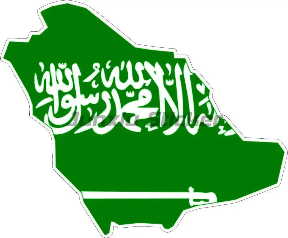 Creative Saudi Arabia Flag Decal Islamic Art Arabic Laptop Car Window Refrigerator Helmet Racing Vinyl Decoration Laptop Sticker