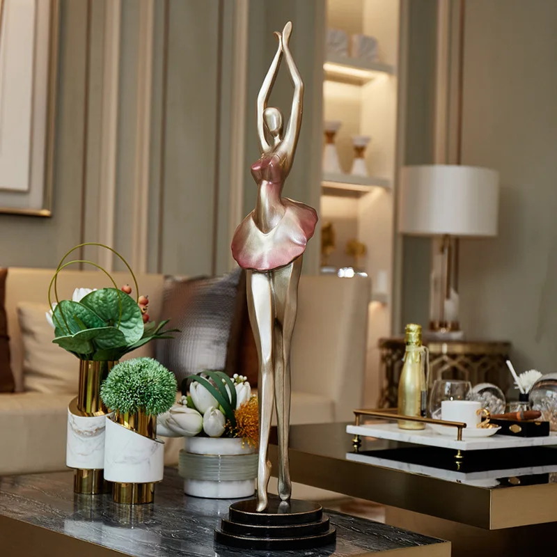 Ballet girl figure sculpture ornament living room niche porch TV cabinet high sense slender art decoration