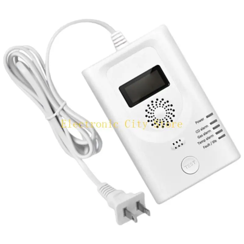 CO GAS DEPED TEATED TUYỆT VỜI Báo động rò rỉ dễ cháy với màn hình LCD Không có pin HU8D