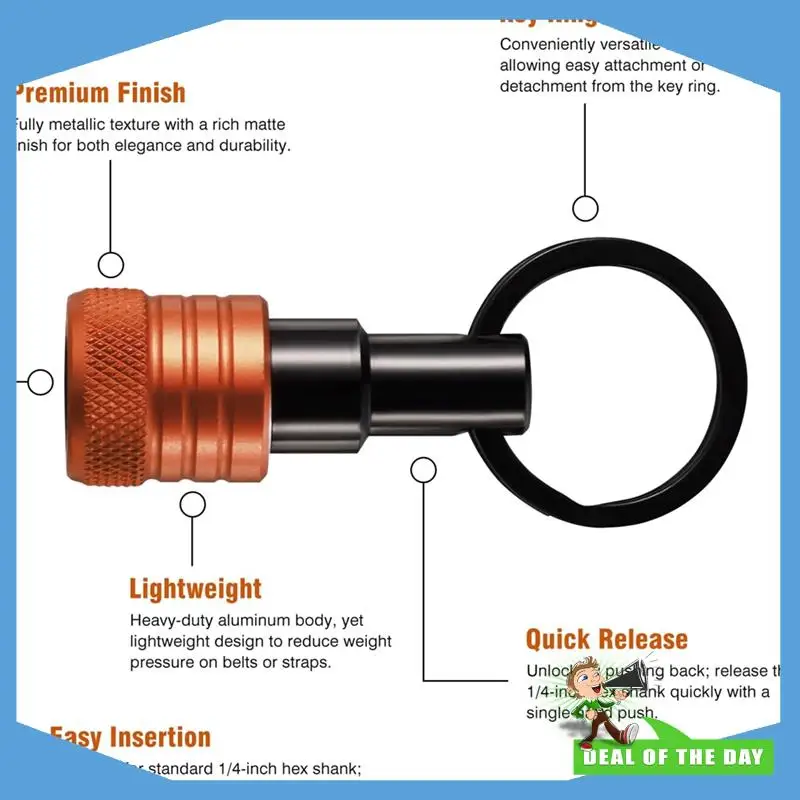 24-Hour Delivery Bit Holder Key Chain With Carabiner 2 Sets, 1/4" Socket Hex Shank For Impact Drills Nut Driver