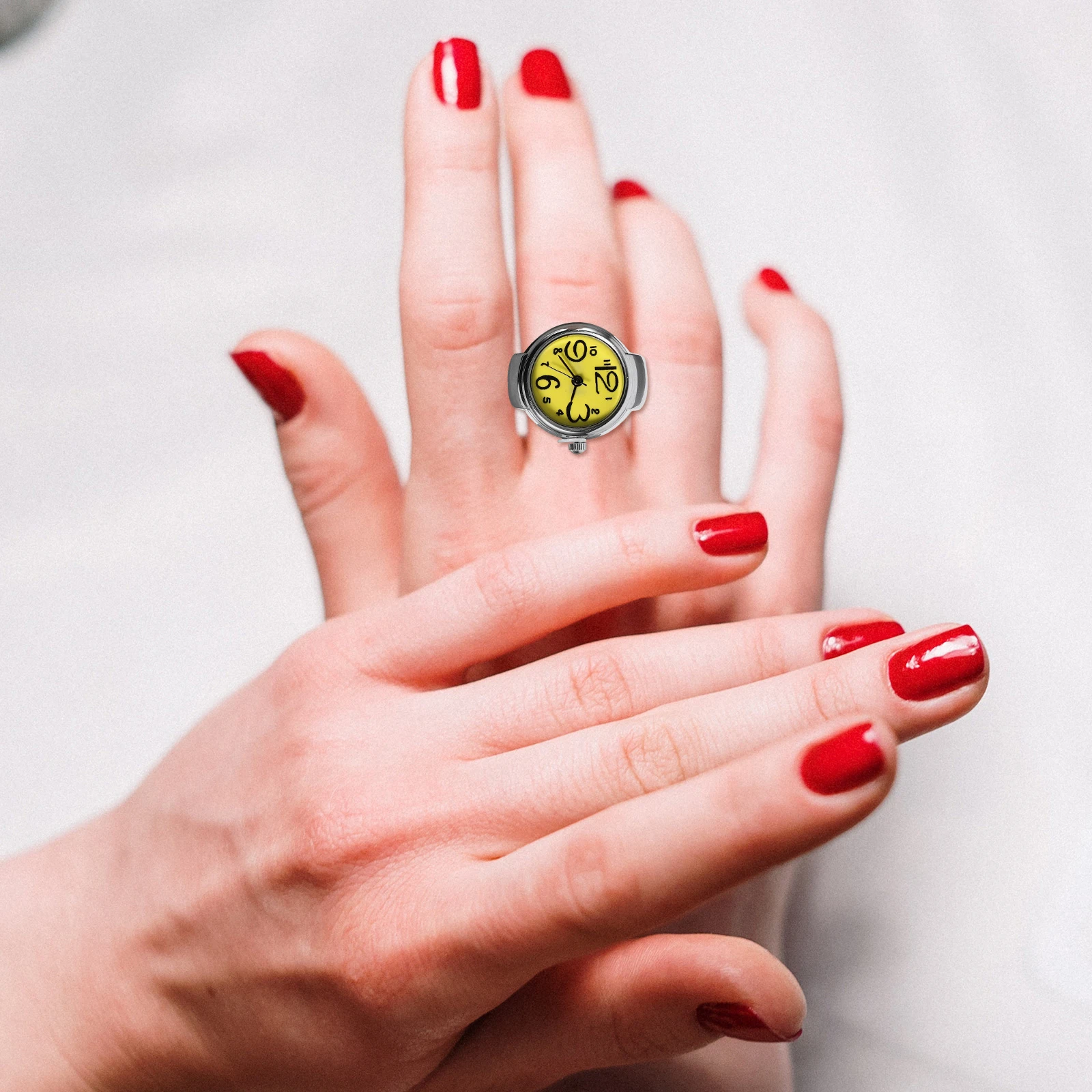 2 قطعة ساعة خاتم زوجين ساعات نسائية خواتم إصبع المعصم للسيدات مجوهرات صغيرة