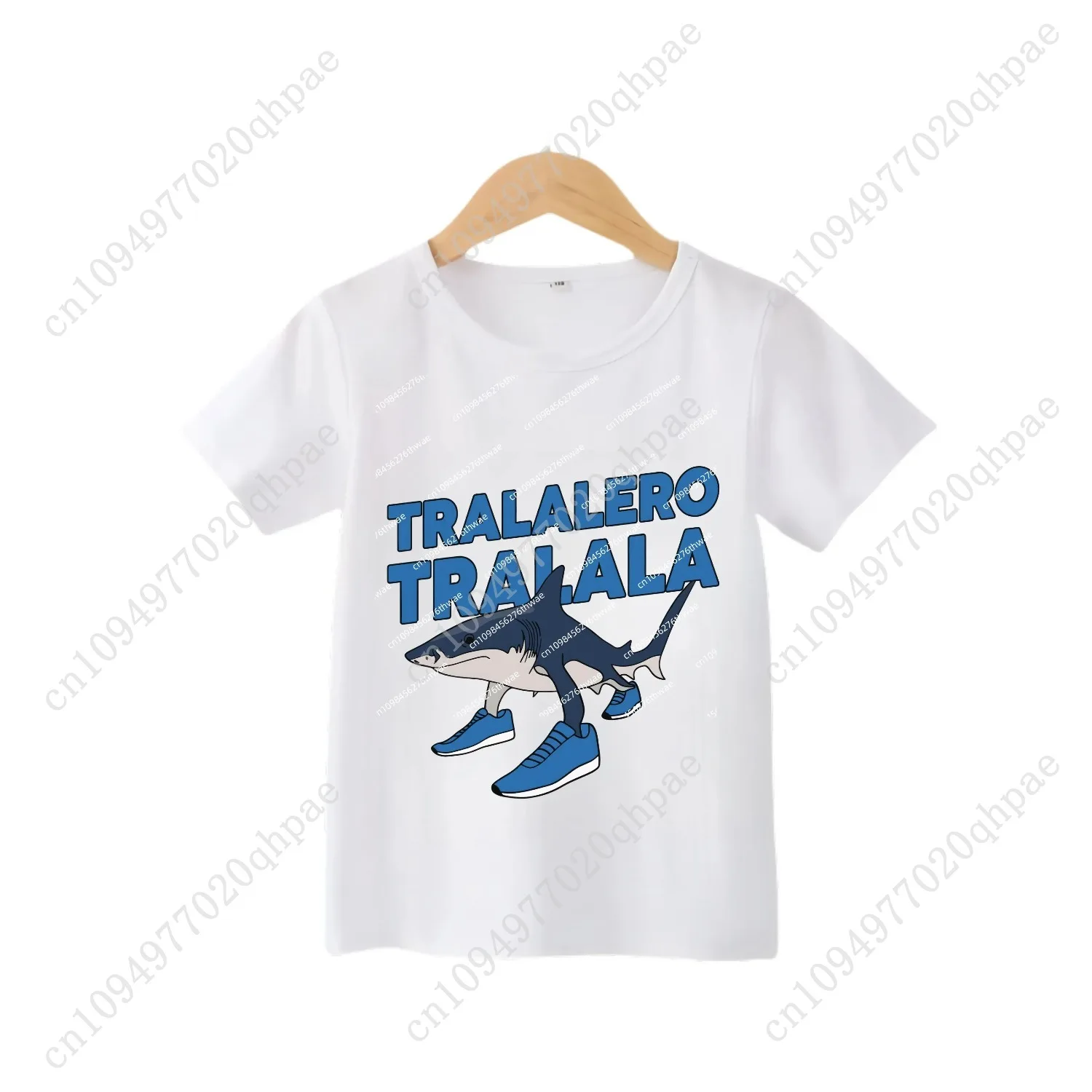 Camiseta infantil de algodão com animais cerebrais italianos, cappuccino assassino, manga curta, tops para crianças, meme engraçado, camiseta fofa, roupas de verão