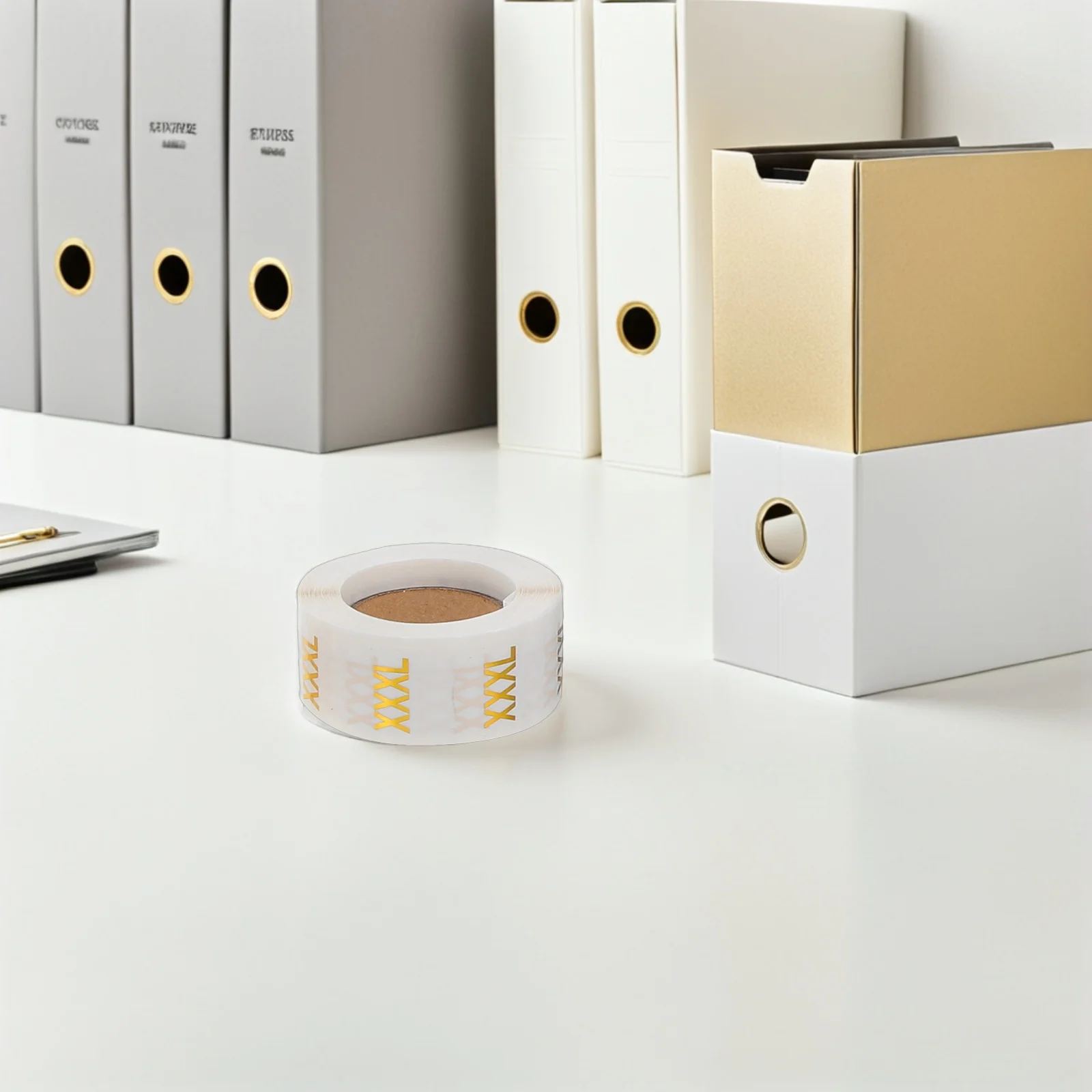 

6 Rolls Clothing Size Stickers Gold Stamping Clear Round Adhesive Labels S-3Xl Xxxl Apparel Organization Retail Inventory Tags