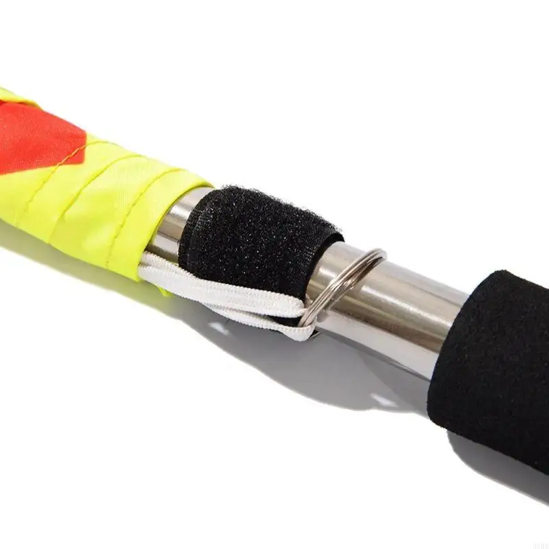 

31BE Soccer Linesman Referee Flags Metal Pole Foam Handle with Carring Tote Durable