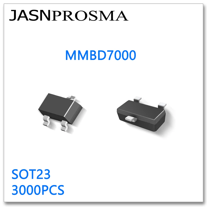 

JASNPROSMA MMBD7000 SOT23 3000 шт. 100 В 0,2 А 200 мА 0,3 А 300 мА двойной переключающий диод высокого качества сделано в Китае