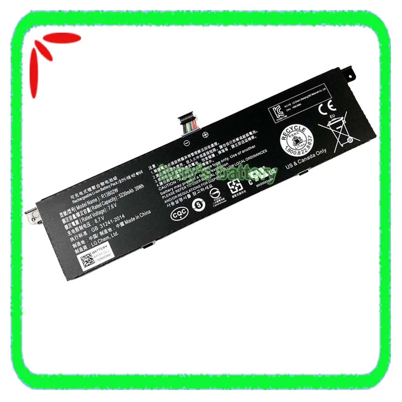 

New Original R13B01W R13B02W Laptop Battery For Xiaomi Mi Air 13.3" Series Tablet PC 161301-01 7.6V 39Wh