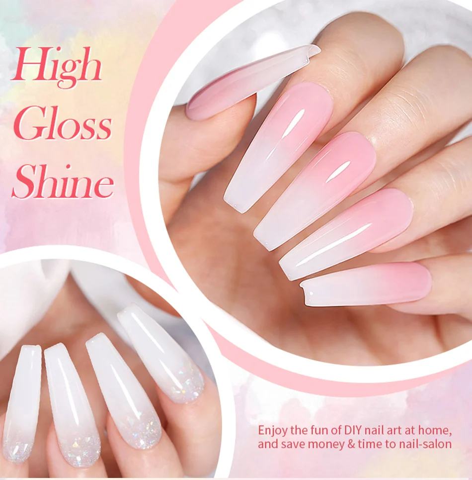 BORN PRETTY 15ml Jelly Nude Rubber Base Gel Natürlicher Milchweißer Klarer Semi-Permanenter Selbstnivellierender Soak-Off UV LED Gel-Lack – Detail 9