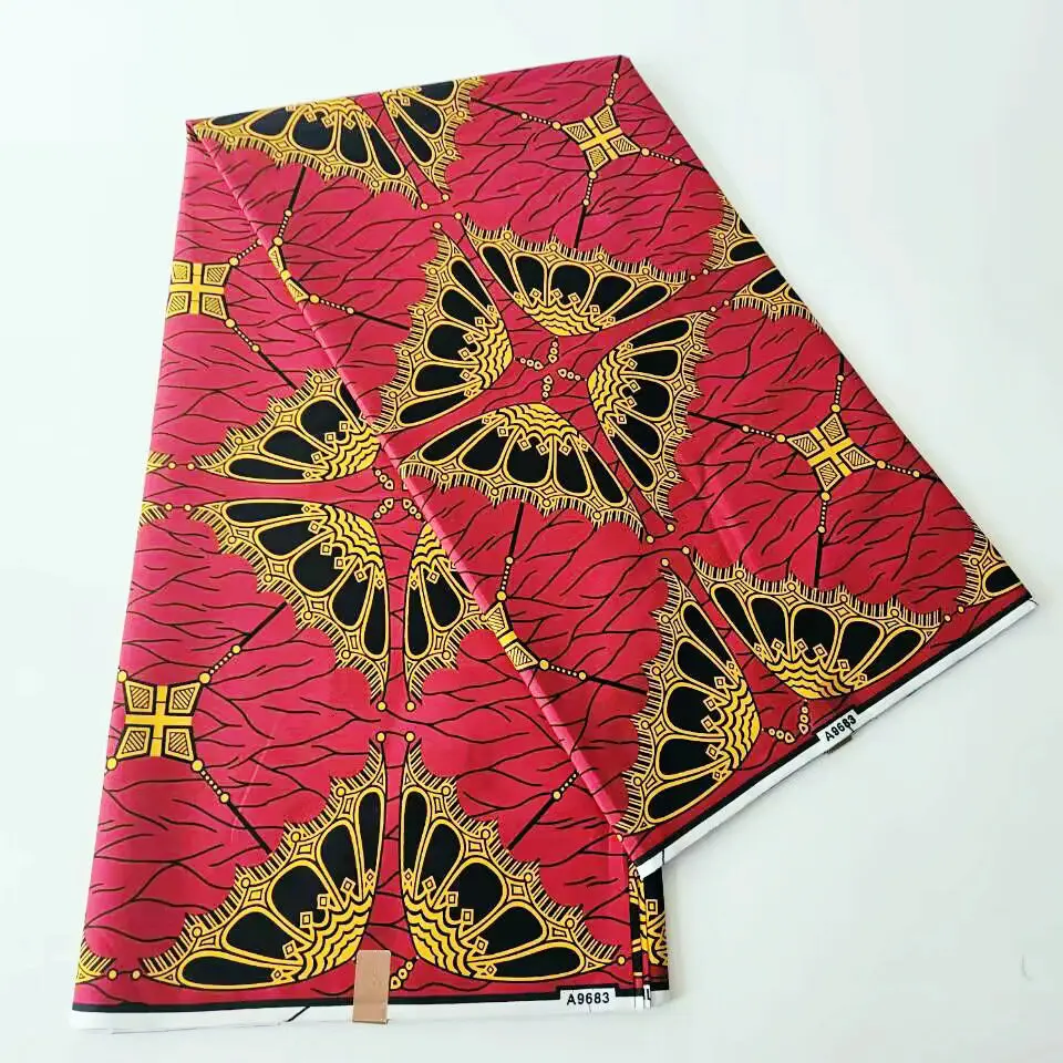 قماش طباعة شمع فائق أفريقي تقليدي 6 ياردات شمع هولندي أصلي مريح Pagne 100% قماش باتيك قطن للخياطة #5