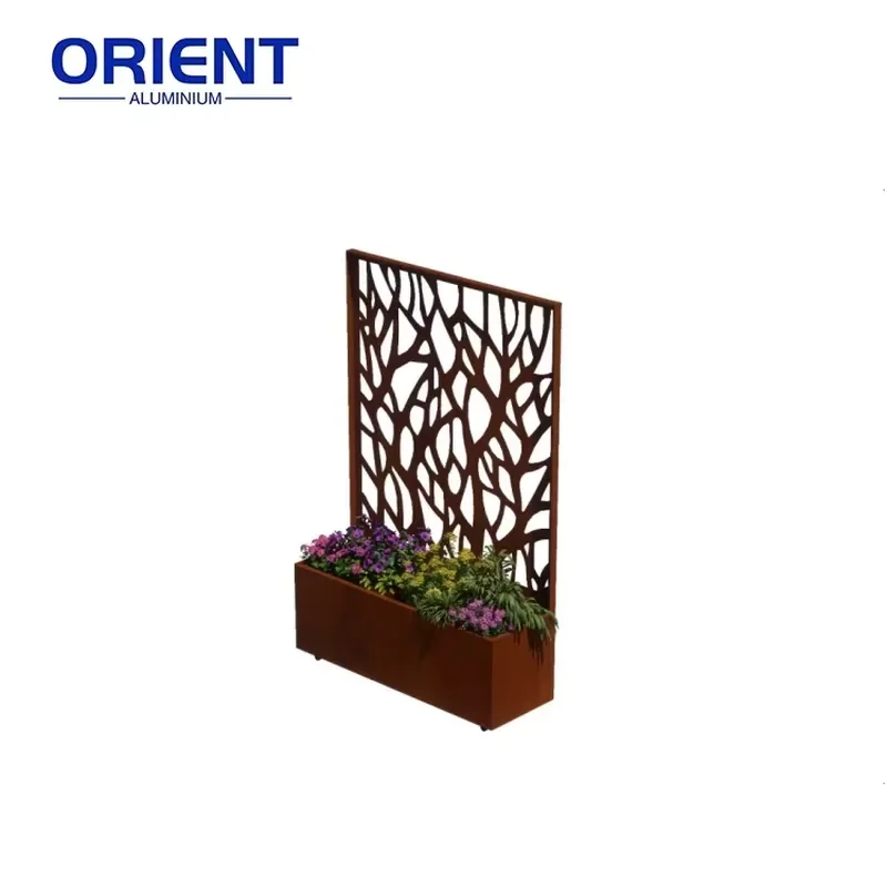 Corten Steel Square Rust Metal Planter Box Customized Planter Flower Trough Patio Planting Planters Box