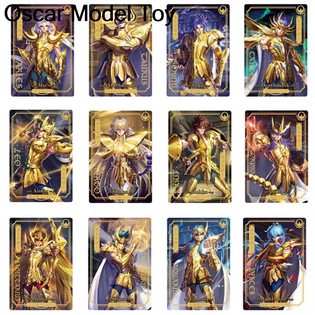 Saint Seiya Myth Cloth 30o Aniversário Golden Saint e Athena Limited Brilhando Cartão Exclusivo Gold Saint Figura Cartão 12 pçs/set