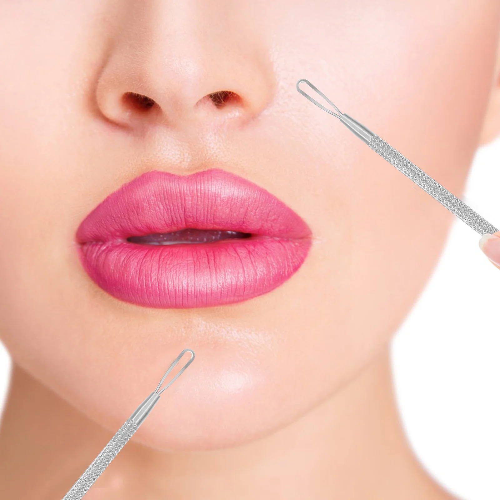 7 pçs removedores de cravo premium ferramentas de espinha de aço inoxidável para cuidados com a pele extração de cravos comedone de duas cabeças