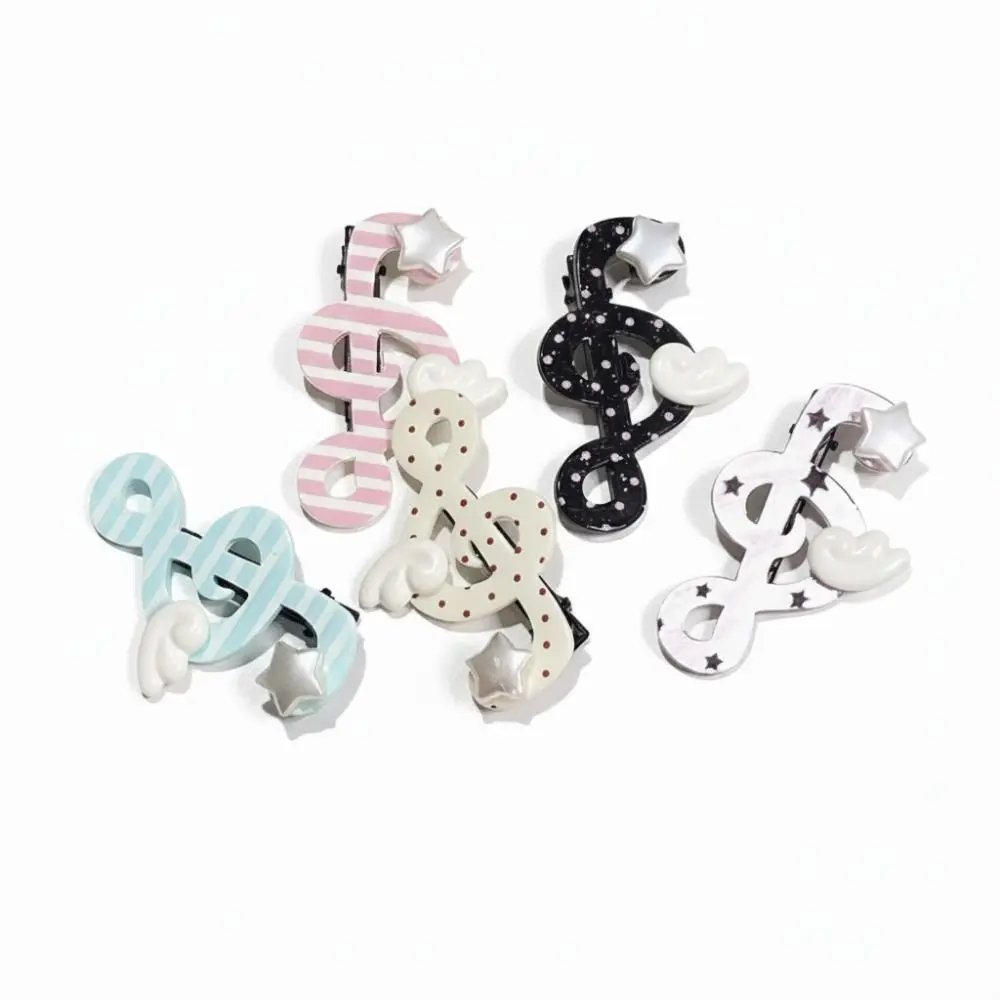 Acrylic Music Note Hairpin Polka Dot Anti Slip Star Wing Clip Sweet Shape Korean Style Musical Note Hair Clip Casual Wear