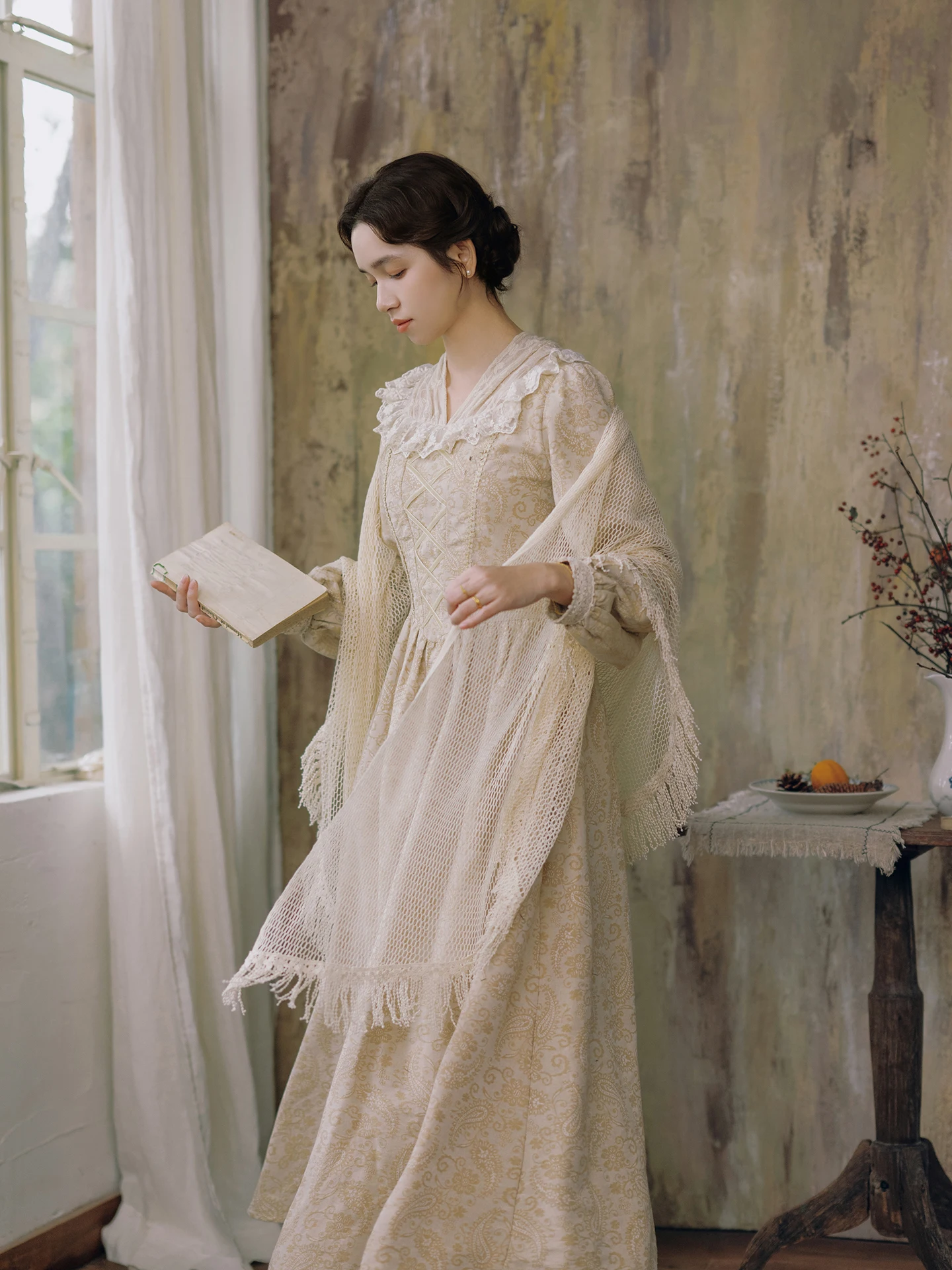 TIYIHAILEY-Loose Long Tassels Cloak Shawl,Beige, Vintage, Spring, Summer Cotton Outerwear, New Fashion, 2026 New Tassels